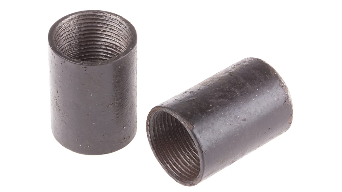 RS PRO Coupler, Conduit Fitting, 25mm Nominal Size, Steel, Black