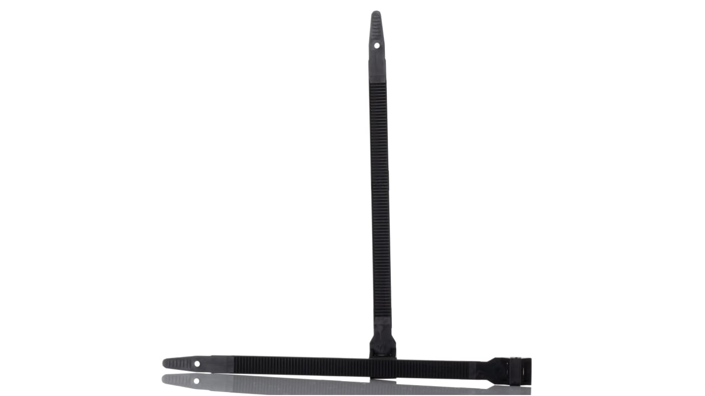 HellermannTyton Cable Tie, 175mm x 9 mm, Black Polyamide 6.6 (PA66), Pk-100