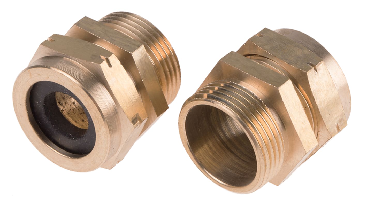 RS PRO Brass Cable Gland, M25 Thread, 10mm Min, 12mm Max