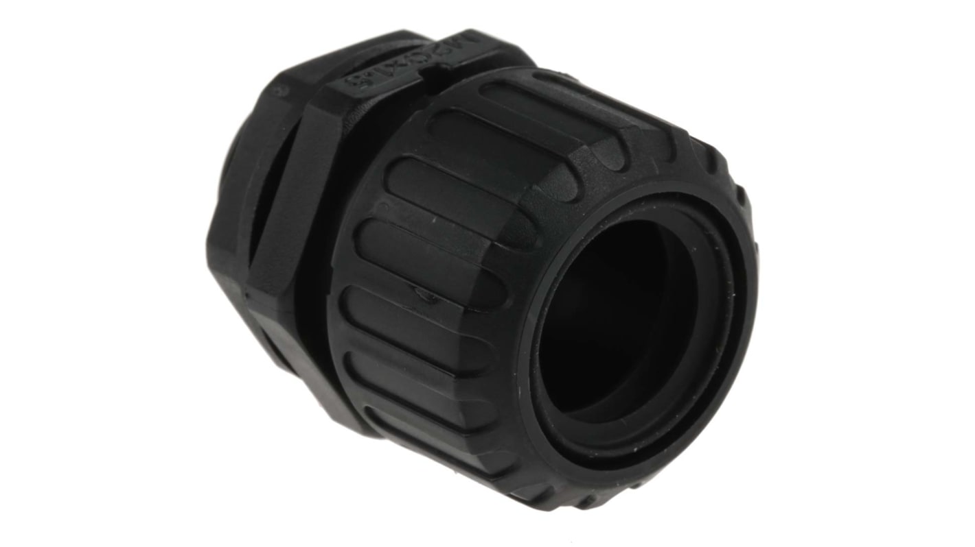 Adaptaflex 直向 电缆管接头, M20螺纹, 尼龙 66制, 21mm标称尺寸, 黑色表面, IP66，IP67，IP68，IP69K, 黑色, ASF系列