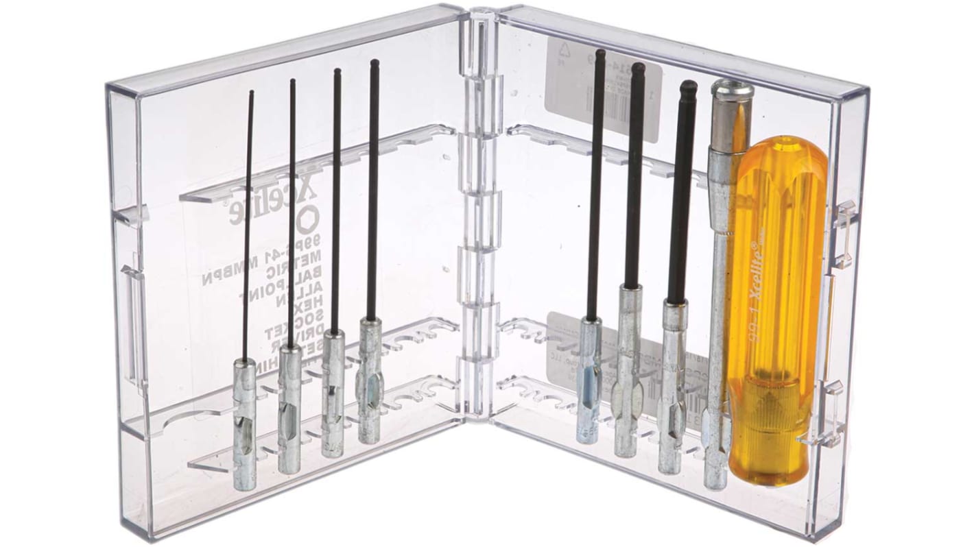 Set di cacciaviti Weller Xcelite, 9 pezzi Brugola a testa sferica