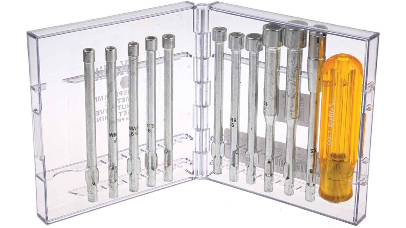Set di cacciaviti Weller Xcelite, 12 pezzi Giradadi esagonali, lama cromata