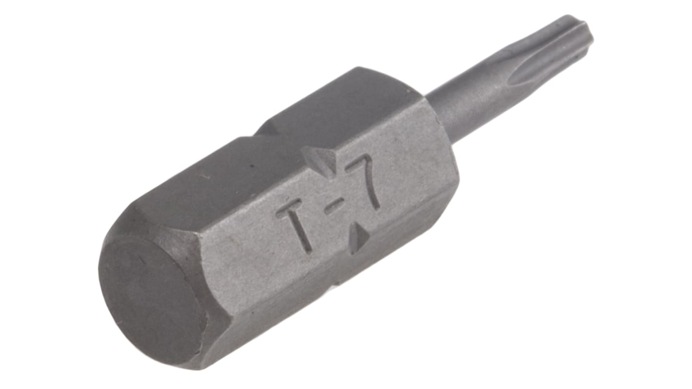 RS PRO Torx Screwdriver Bit, T7 Tip, 25 mm Overall