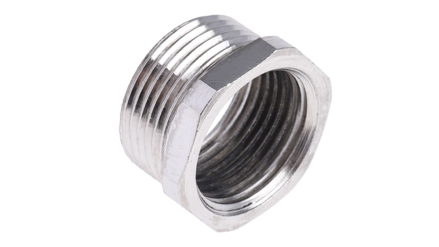 RS PRO Thread Converter, Conduit Fitting, 22.5mm Nominal Size, M20, Brass, Nickel IP66 rating