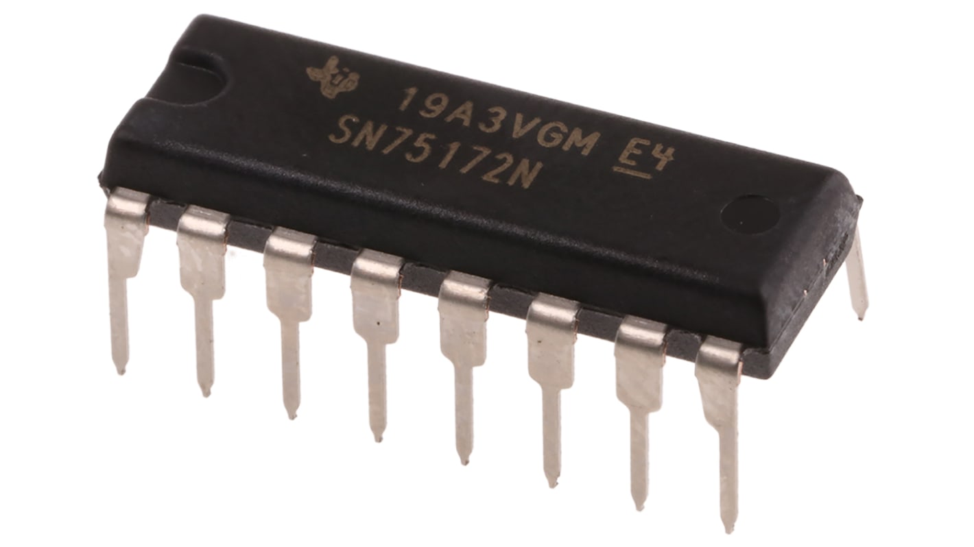 Texas Instruments 线路驱动器 IC, 4 (RS-422)，4 (RS-485)个发送器, 16针, 通孔安装, PDIP封装