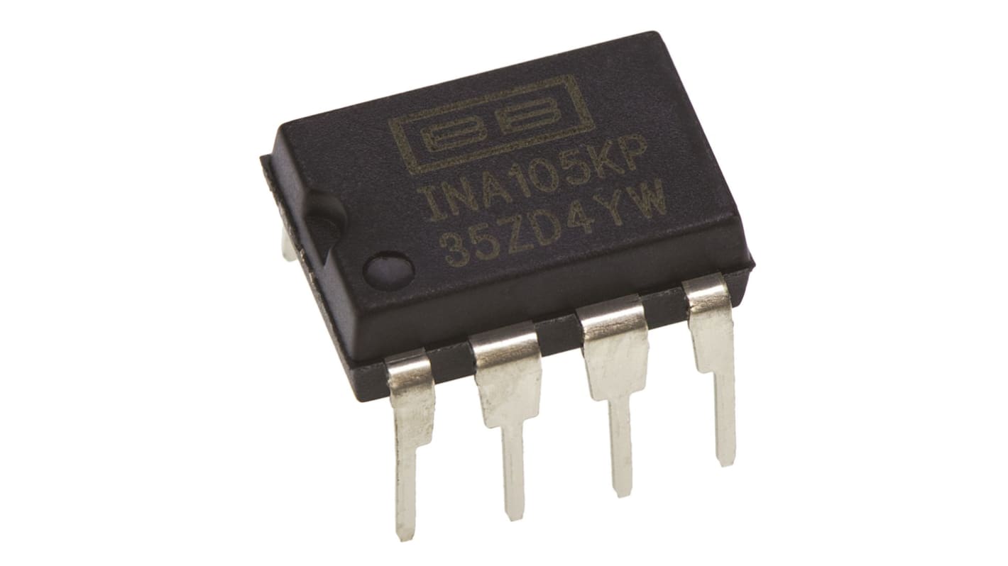 Texas Instruments 双电源差分放大器, 8针, 单通道, 通孔安装, PDIP