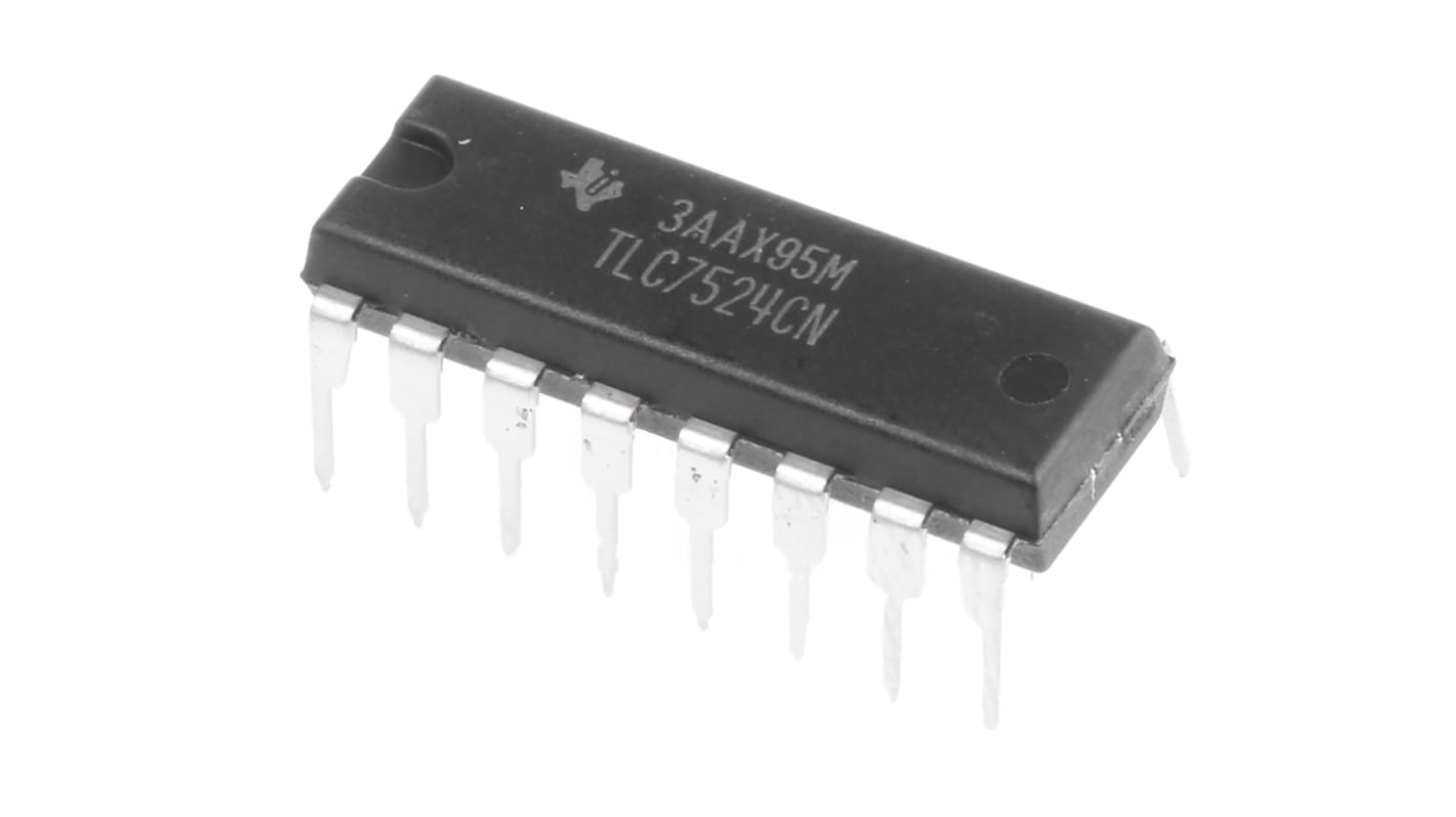 Texas Instruments, DAC 8 bit-, 10Msps, ±2.5LSB Parallel, 16-Pin PDIP