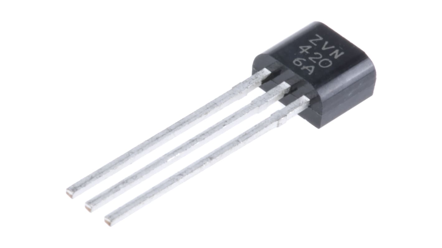 DiodesZetex Nチャンネル MOSFET60 V 600 mA スルーホール パッケージE-Line 3 ピン