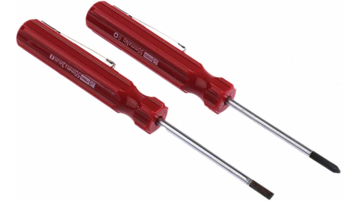 RS PRO Pozidriv; Slotted Screwdriver Set, 2-Piece