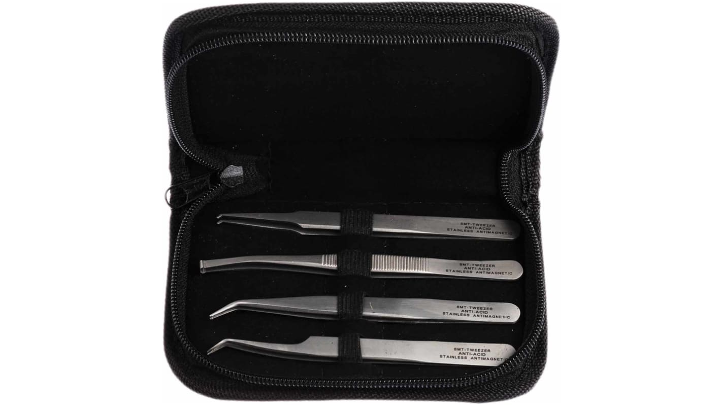 RS PRO Stainless Steel, Tweezer Set