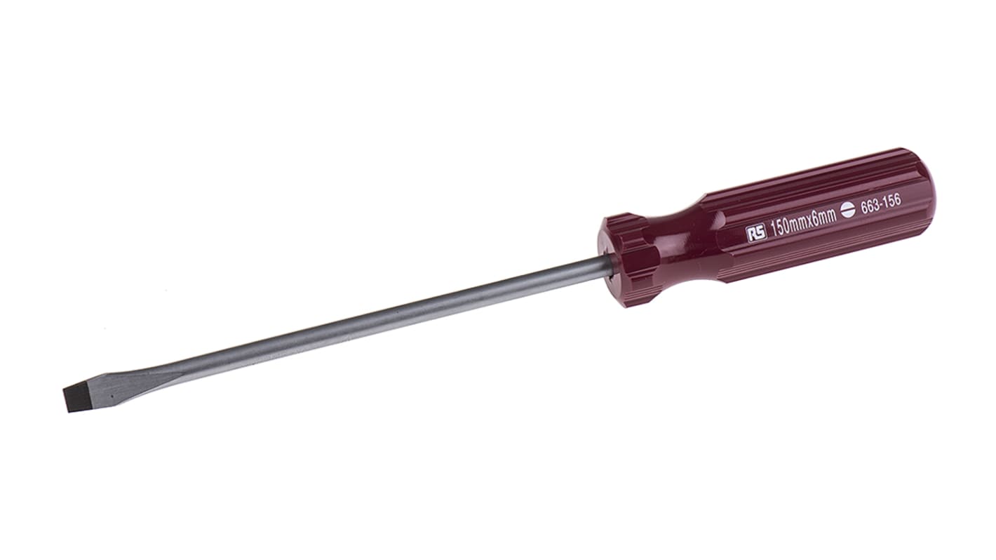 RS PRO Slotted  Screwdriver, 1/4 in Tip, 152 mm Blade