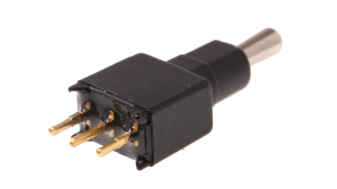 APEM Toggle Switch, PCB Mount, On-Off-On, SPDT, Through Hole Terminal