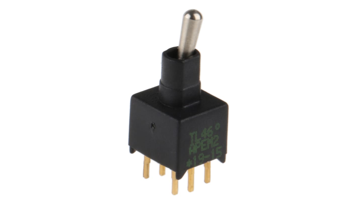 APEM 钮子开关, 双刀双掷, 开-开操作, 400 mA @20 V 直流, PCB安装, 通孔端子