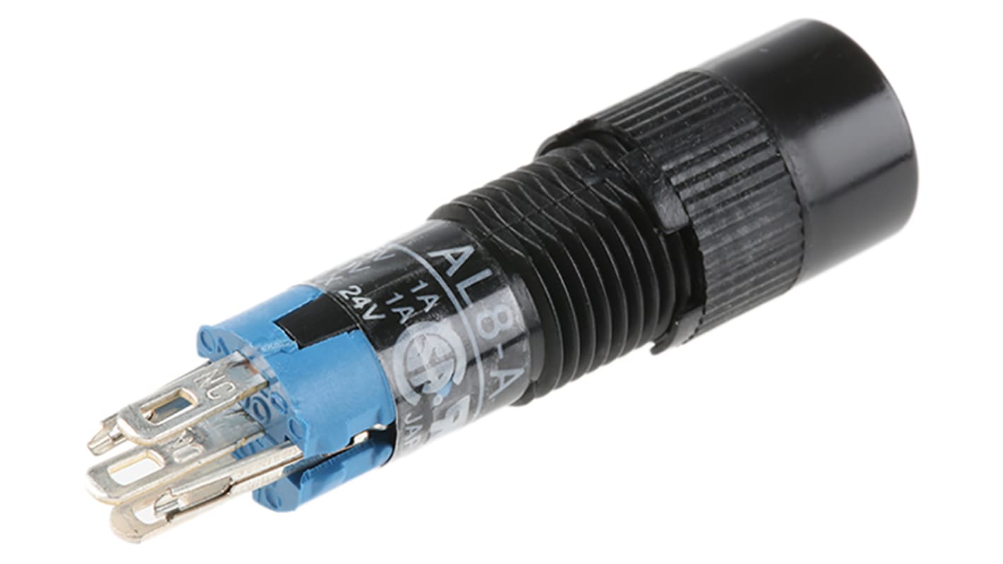 Idec Illuminated Miniature Push Button Switch, Latching, Panel Mount, 8mm Cutout, SPDT, 250V, IP40