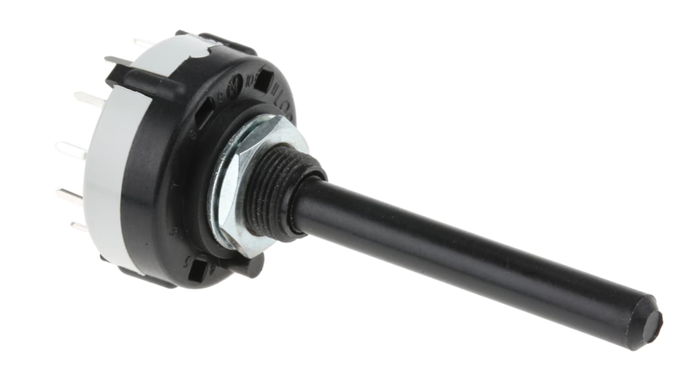 Lorlin, 4 Position 3PST Rotary Switch, 150 mA @ 250 V ac, Through Hole