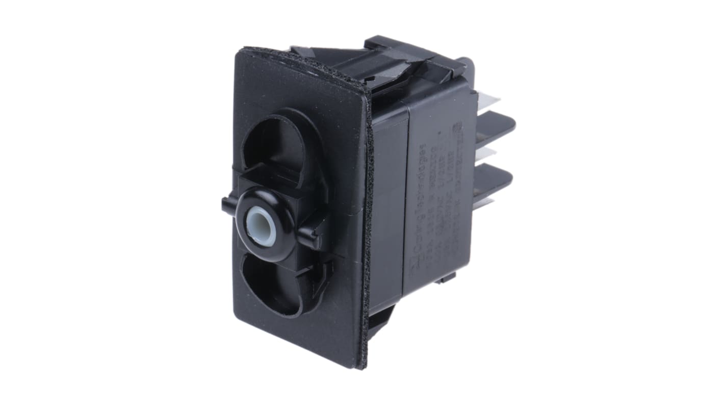 Carlingswitch 船型开关, 双刀双掷, 面板切口21.08 x 36.83mm, 面板安装, 250V, 开-关-开操作, IP68
