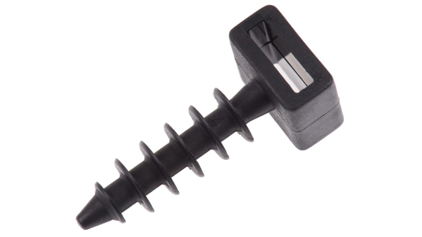 HellermannTyton Self Adhesive Black Cable Tie Mount 12 mm x 30mm, 9mm Max. Cable Tie Width