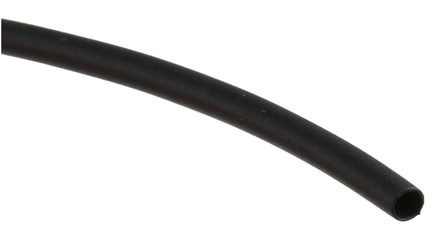 RS PRO Heat Shrink Tubing, Black 1.6mm Sleeve Dia. x 25m Length 2:1 Ratio