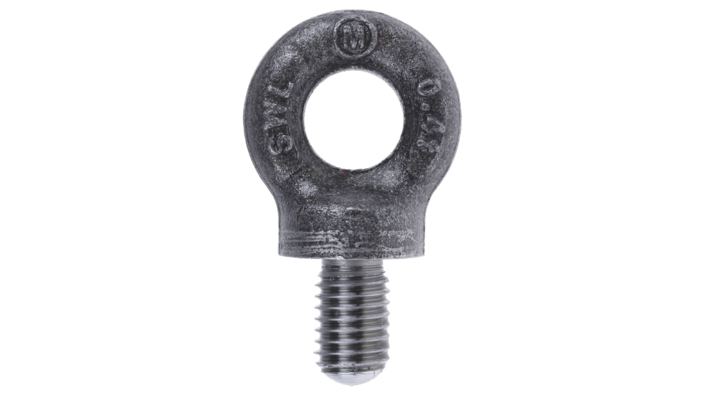 RS PRO Carbon Steel Eye Bolt, M10 Thread, 18mm Thread Length, 33mm Outer Eye Diameter