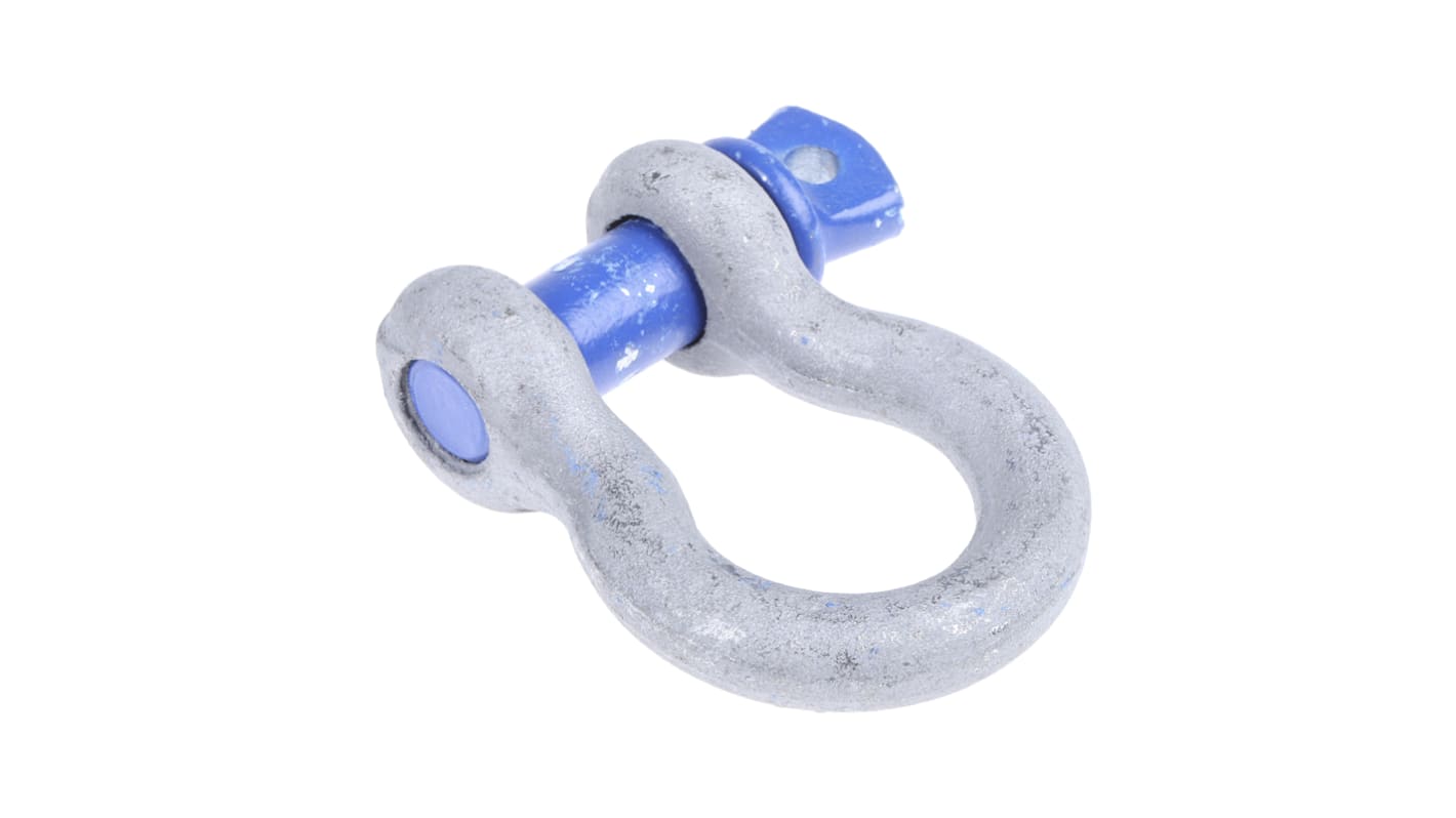 RS PRO 镀锌钢弓形卸扣, 螺栓销, 2t安全负荷, 扣体直径12.7mm, 开口宽20.6mm, 横销直径16mm