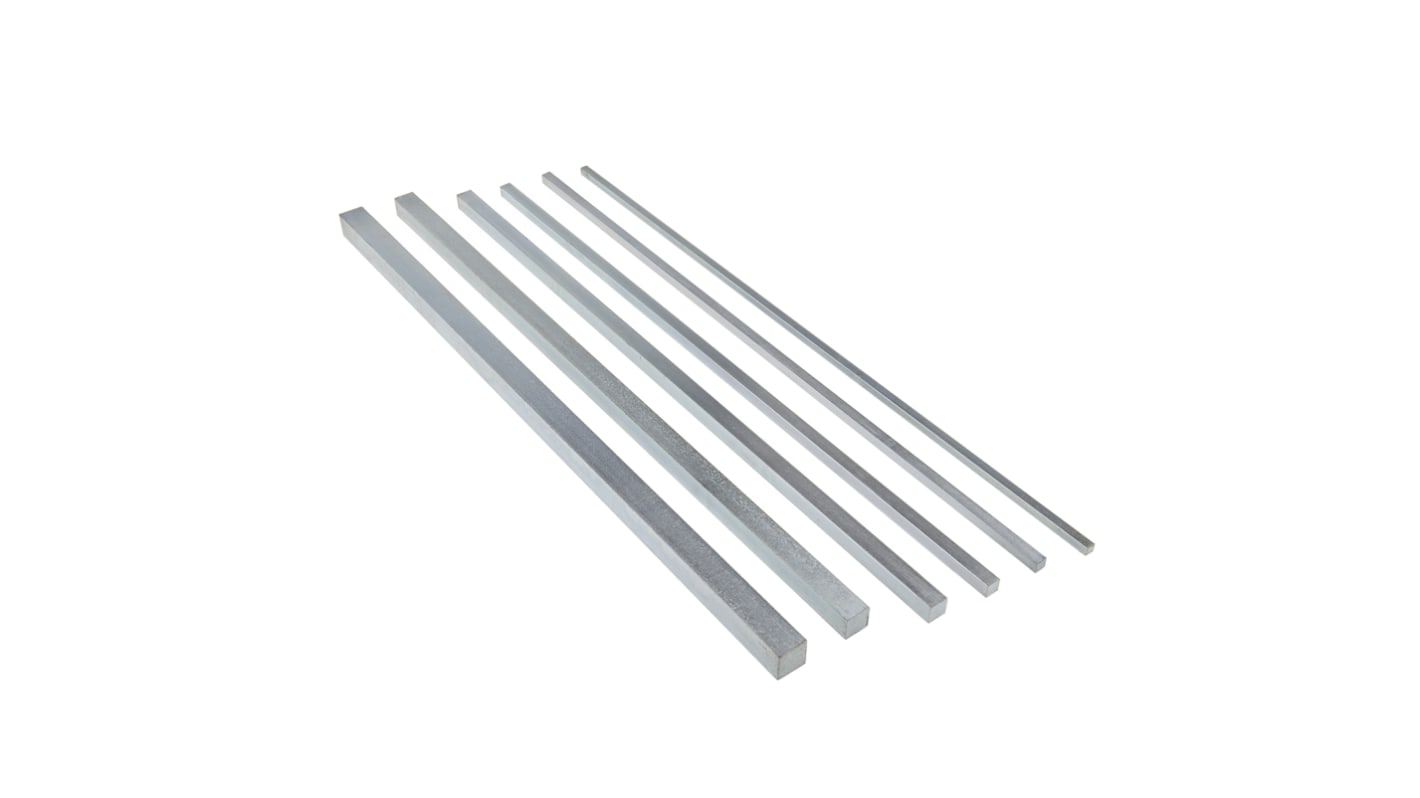 RS PRO Key Steel Square Bar, 4mm W, 4mm H, 330mm L