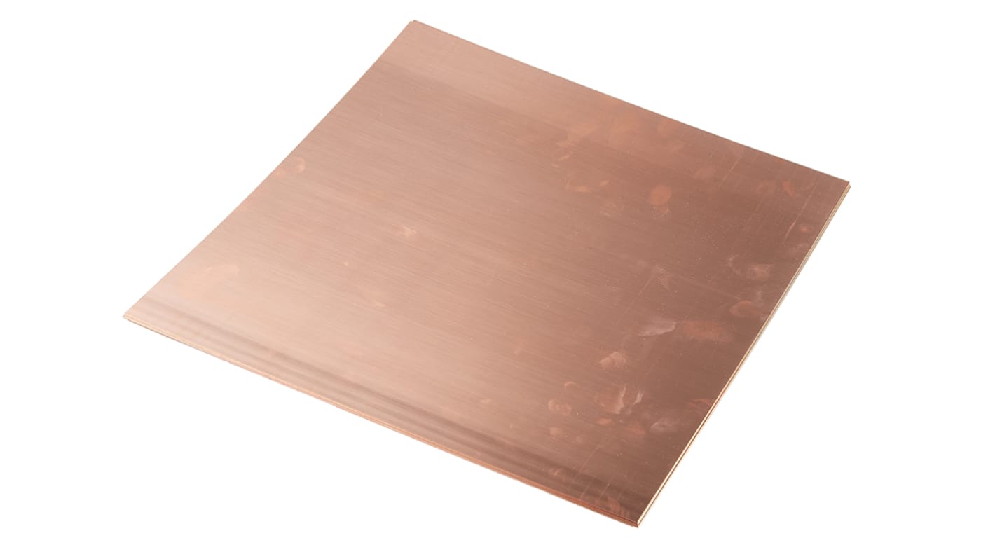 RS PRO Copper Metal Sheet 300mm x 300mm, 0.35mm Thick