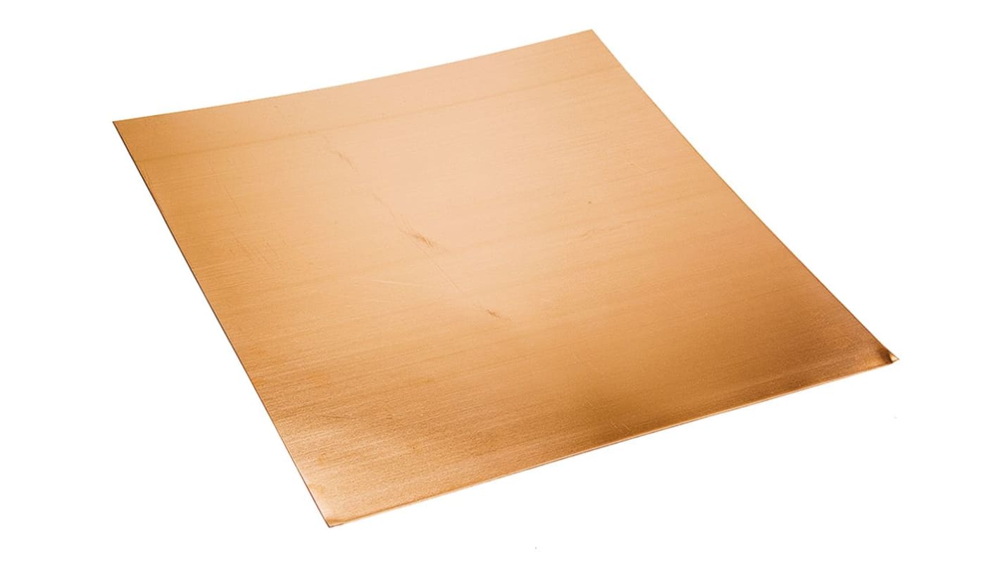 RS PRO 实心铜板 金属板, 300mm长x300mm宽x0.45mm厚, 天然色