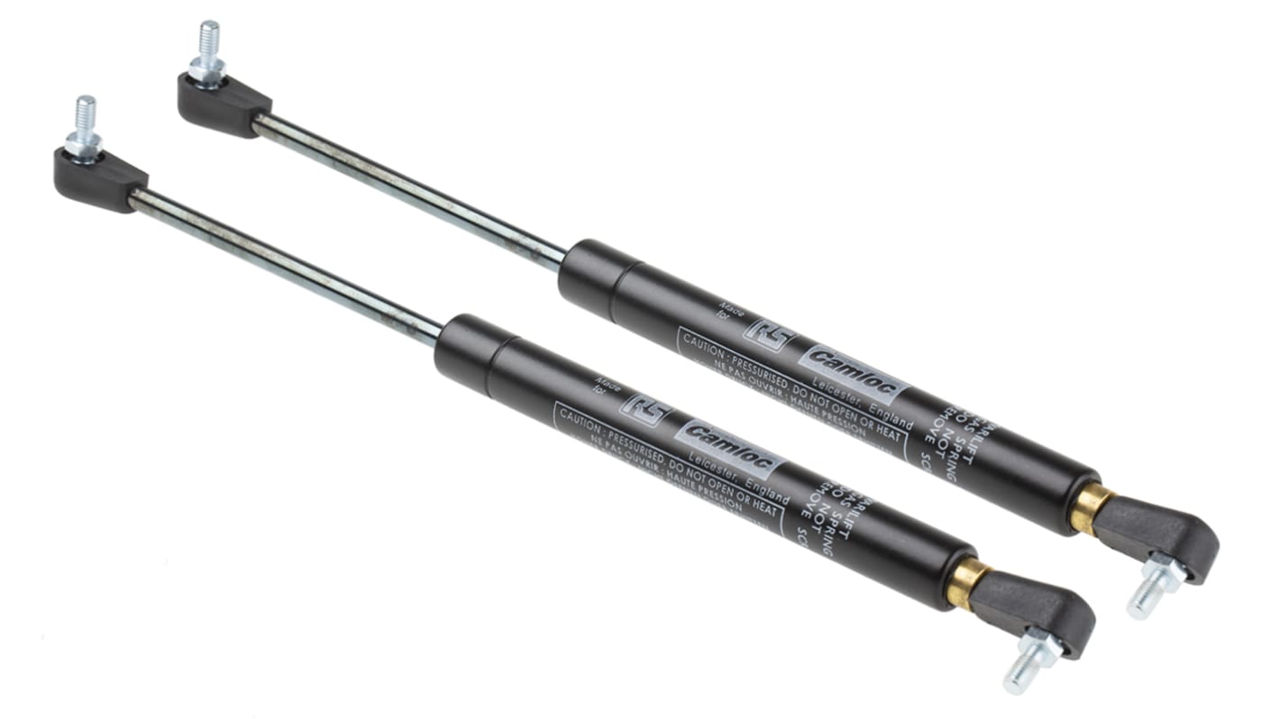 Camloc Steel Gas Strut, with Ball & Socket Joint, End Joint, 240mm Extended Length, 100mm Stroke Length