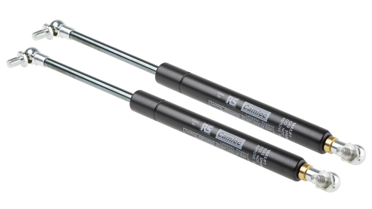 Camloc Steel Gas Strut, with Ball & Socket Joint, End Joint, 264.0mm Extended Length, 100.0mm Stroke Length