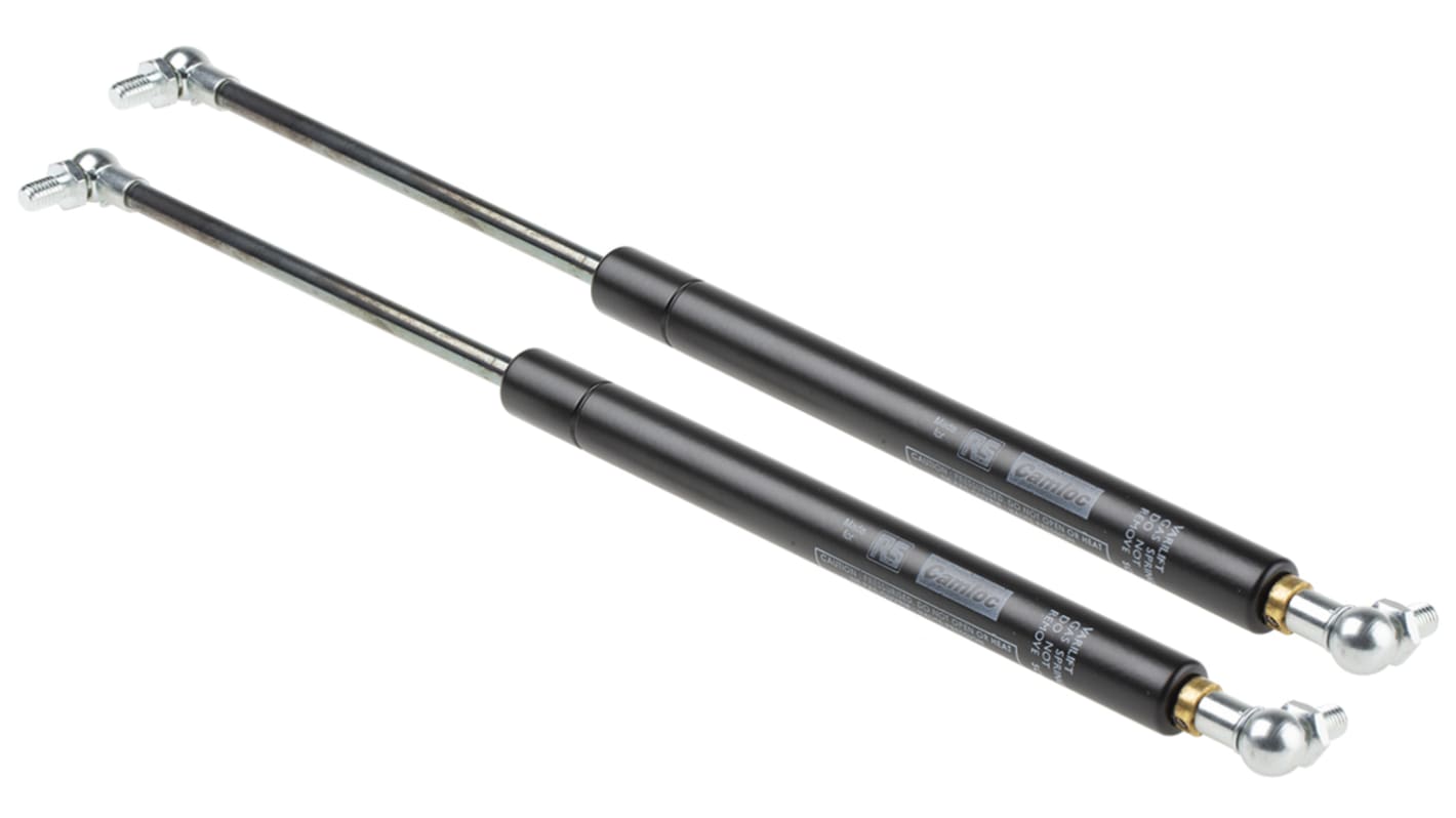 Camloc Steel Gas Strut, with Ball & Socket Joint, End Joint, 364mm Extended Length, 150mm Stroke Length