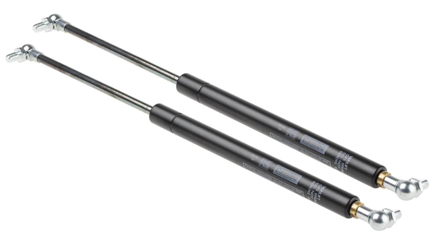 Camloc Steel Gas Strut, with Ball & Socket Joint, End Joint, 364.0mm Extended Length, 150.0mm Stroke Length