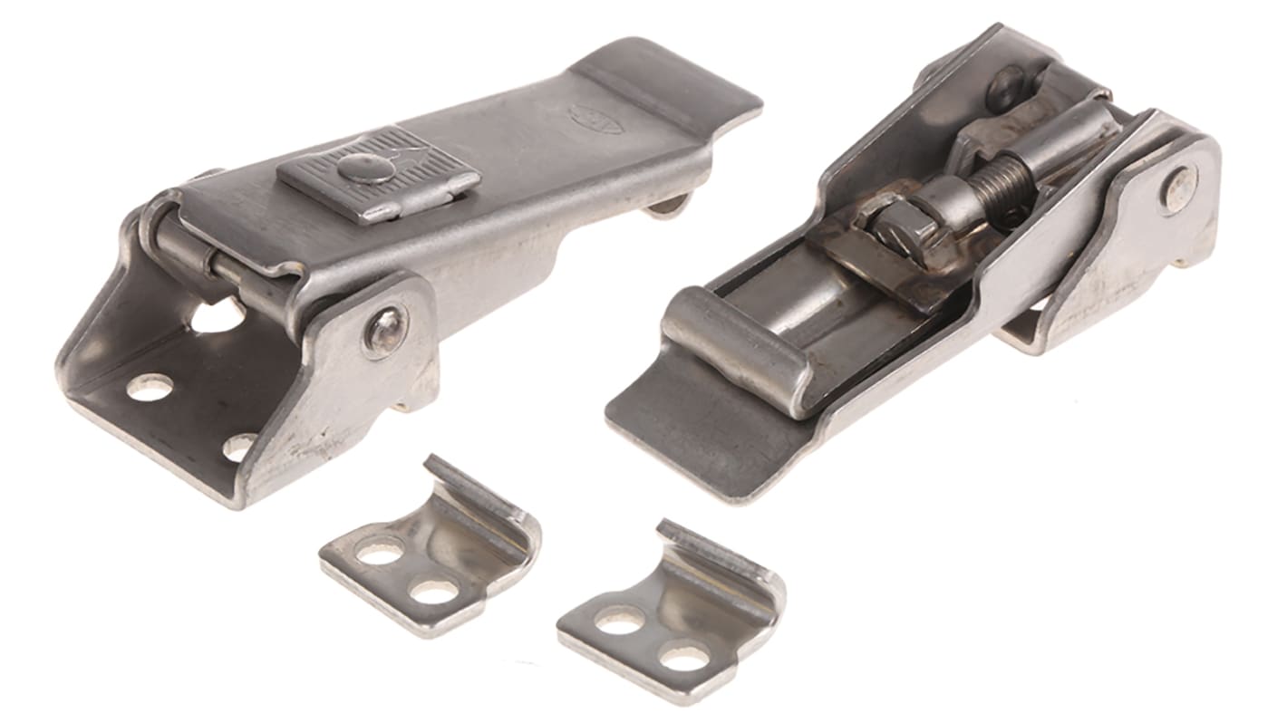 Chiusura a leva Regolabile con molla Savigny in Acciaio inox, 74 x 28 x 19.5mm, tensione operativa 2.94kN, Chiusura non