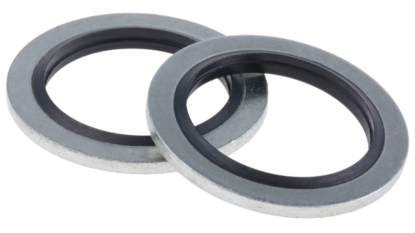 RS PRO Nitrile Rubber Bonded Seals Washer, 18.7mm Bore, 26mm Outer Diameter