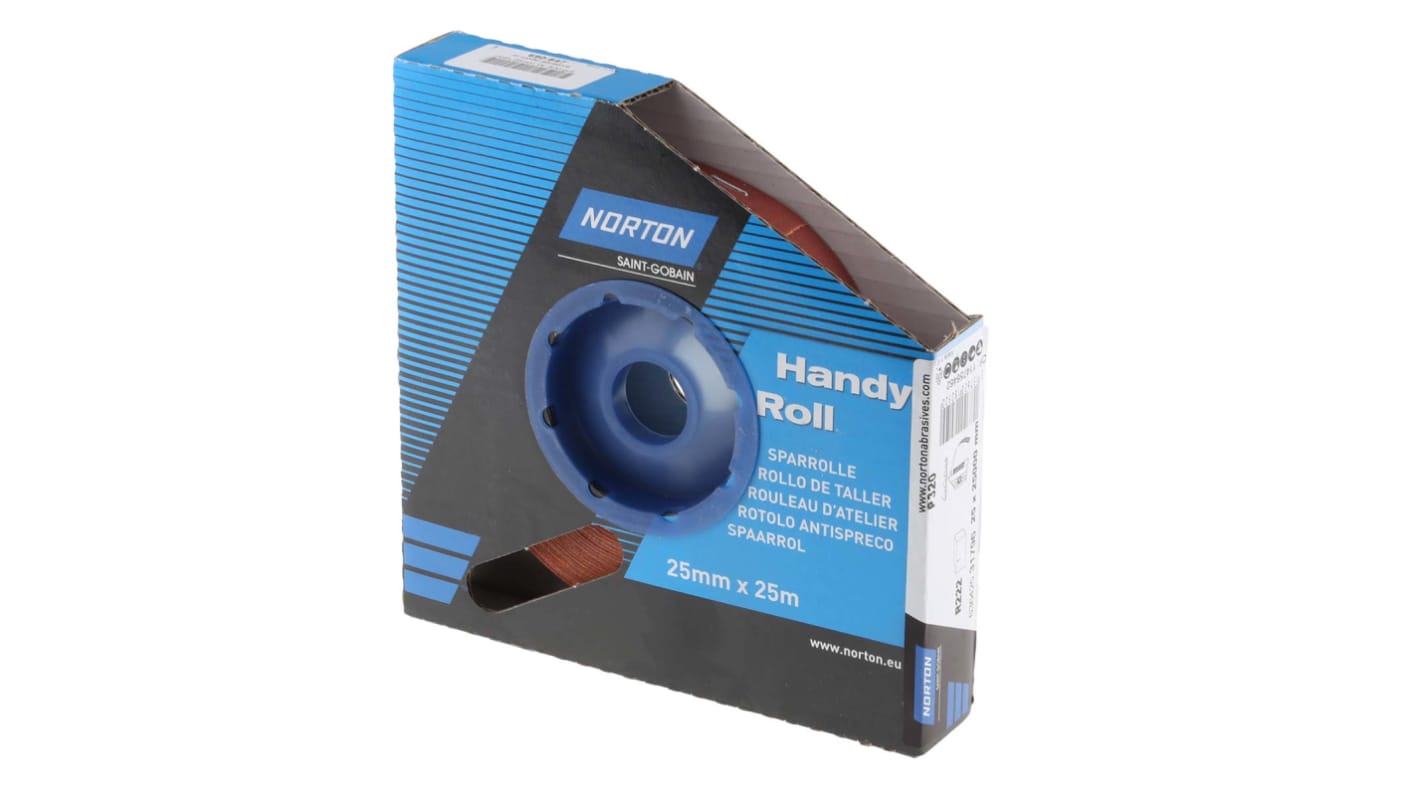 Norton P320 Grit Very Fine Sandpaper Roll, 25m x 25mm