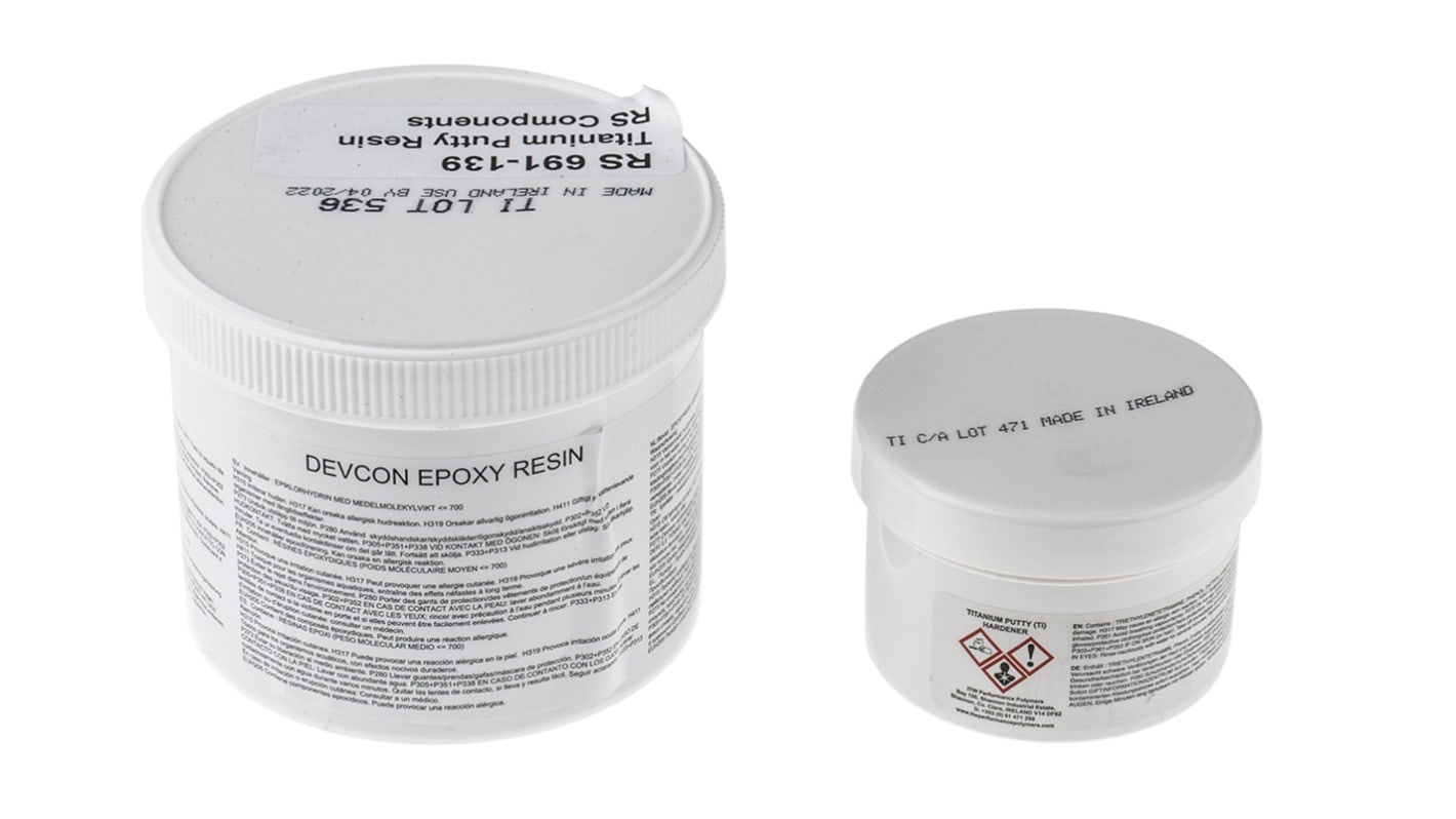 Adesivo epossidico ITW Devcon TITANIUM PUTTY, col. Grigio, Contenitore da 500 g