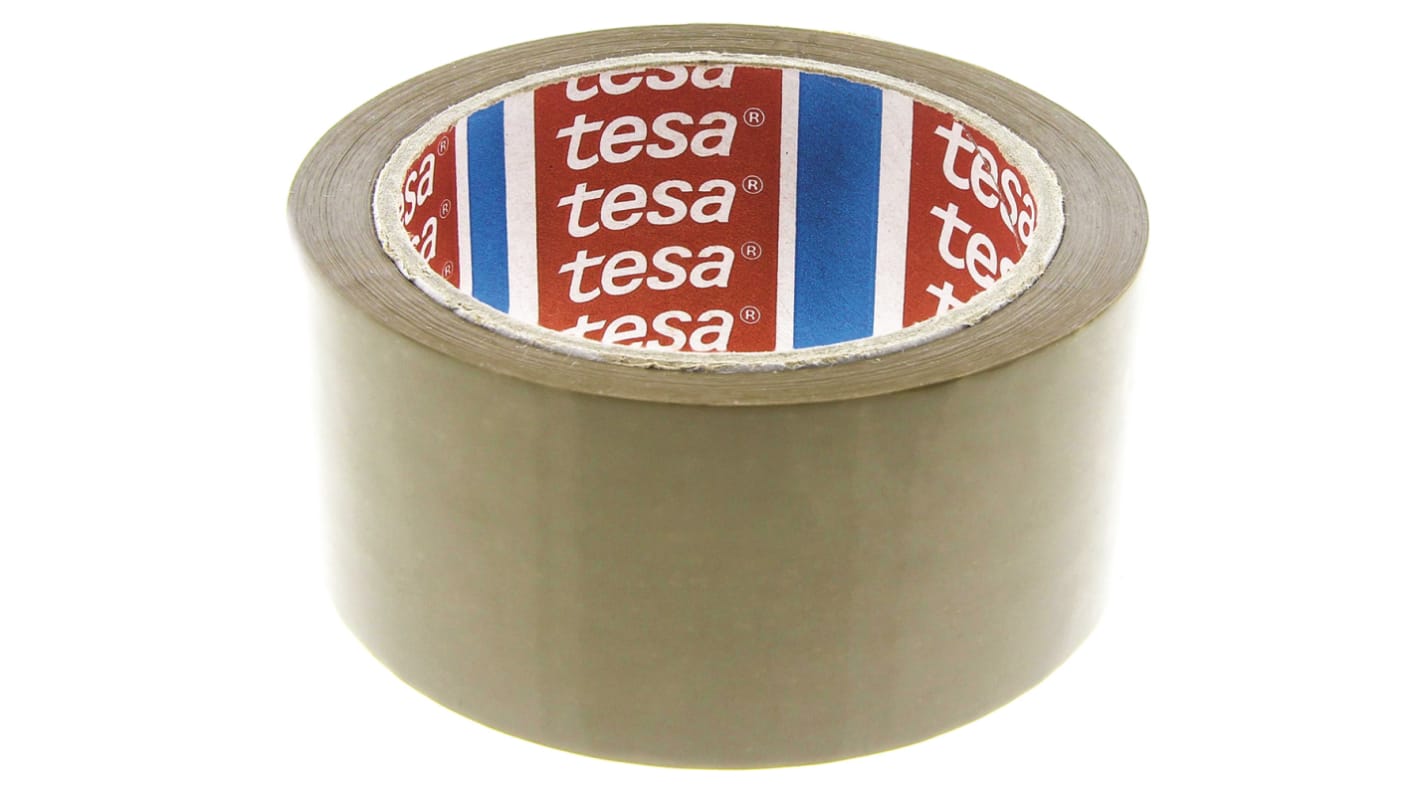 Tesa PP封箱胶带, 棕色, 48mm宽 x 66m长, 145%扯断伸长率, 04089-00255-06