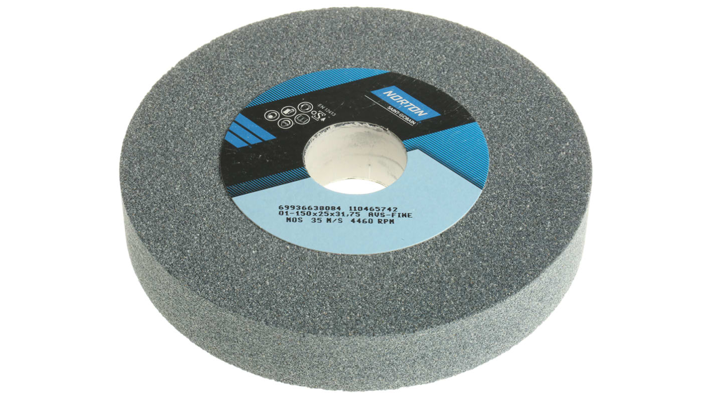 Meule abrasive, Dia. 150mm x 25mm Norton, Oxyde d'aluminium, 4460tr/min
