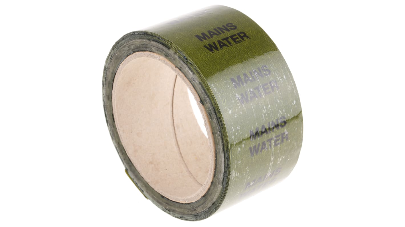 RS PRO Green PP, Vinyl Pipe Marking Tape, text Mains Water, Dim. W 50mm x L 33m