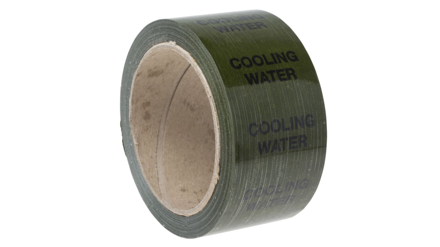 RS PRO Csőjelölő szalag Zöld PP, vinil, text Cooling Water, Dim. W 50mm x L 33m