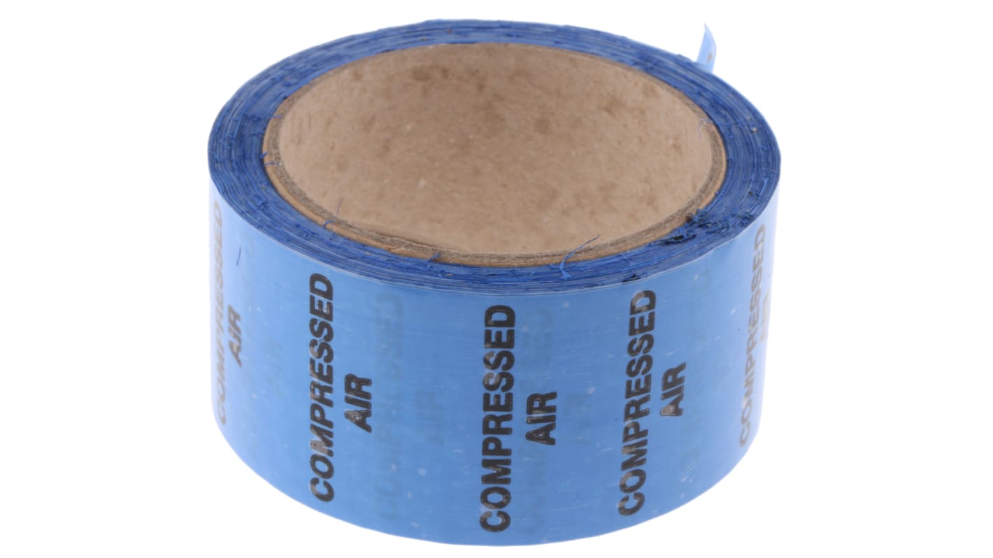 RS PRO Blue PP, Vinyl Pipe Marking Tape, text Compressed Air, Dim. W 50mm x L 33m