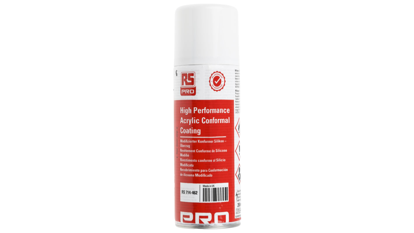 RS PRO Acryl Harz Leiterplatten Schutzlack transparent, Spray 200 ml