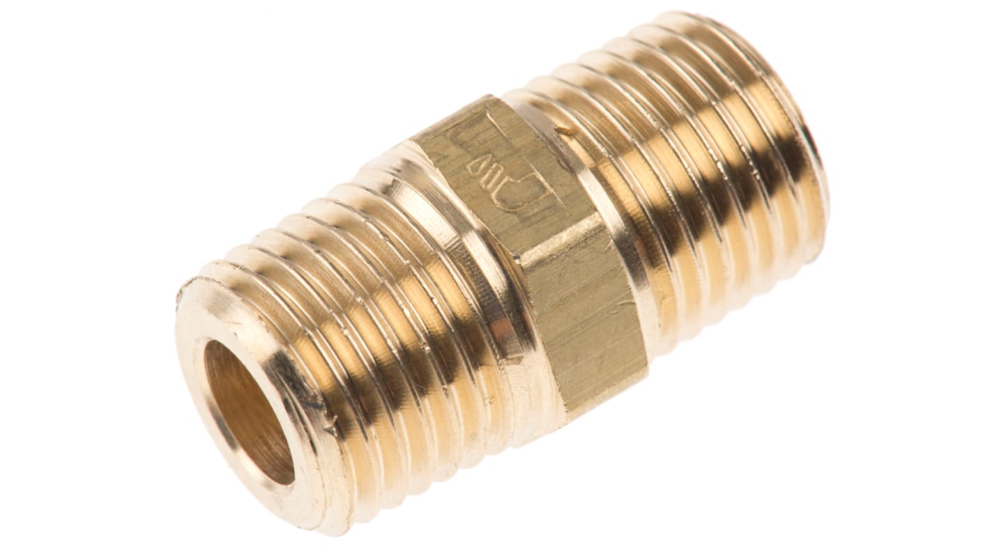 Legris LF3000 R1/4 Stecker x R1/4 Stecker Gerader Gewindeadapter, Mit Gewinde, Messing, 100 bar