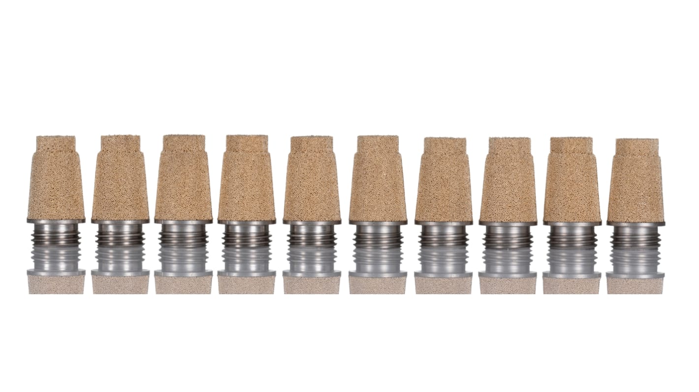 Legris 0670 Sintered Bronze 12bar Pneumatic Silencer, Threaded, G 1/4 Male