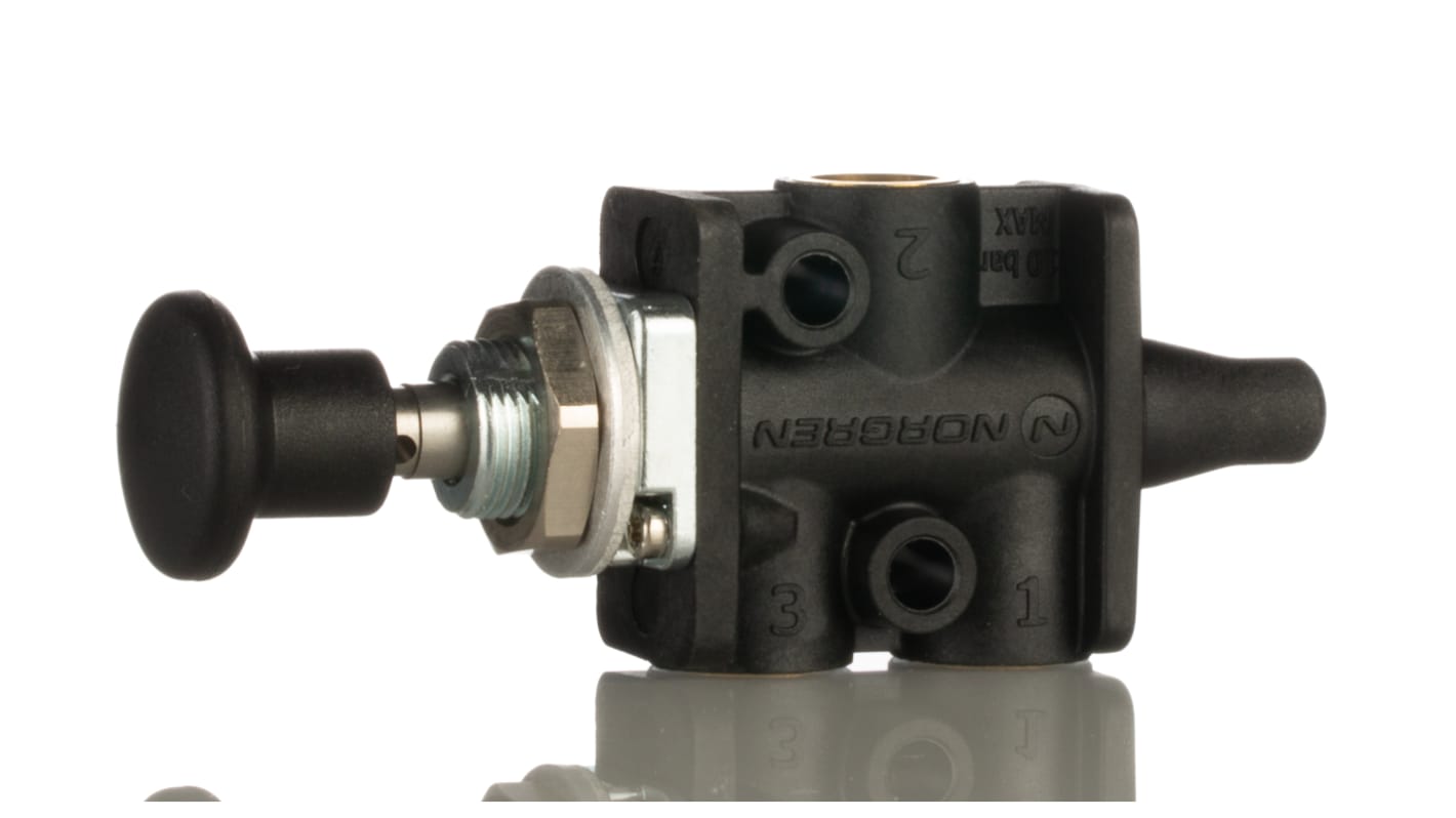 Norgren Knob 3/2 Pneumatic Manual Control Valve 03 Series, G 1/8, 1/8in, III B