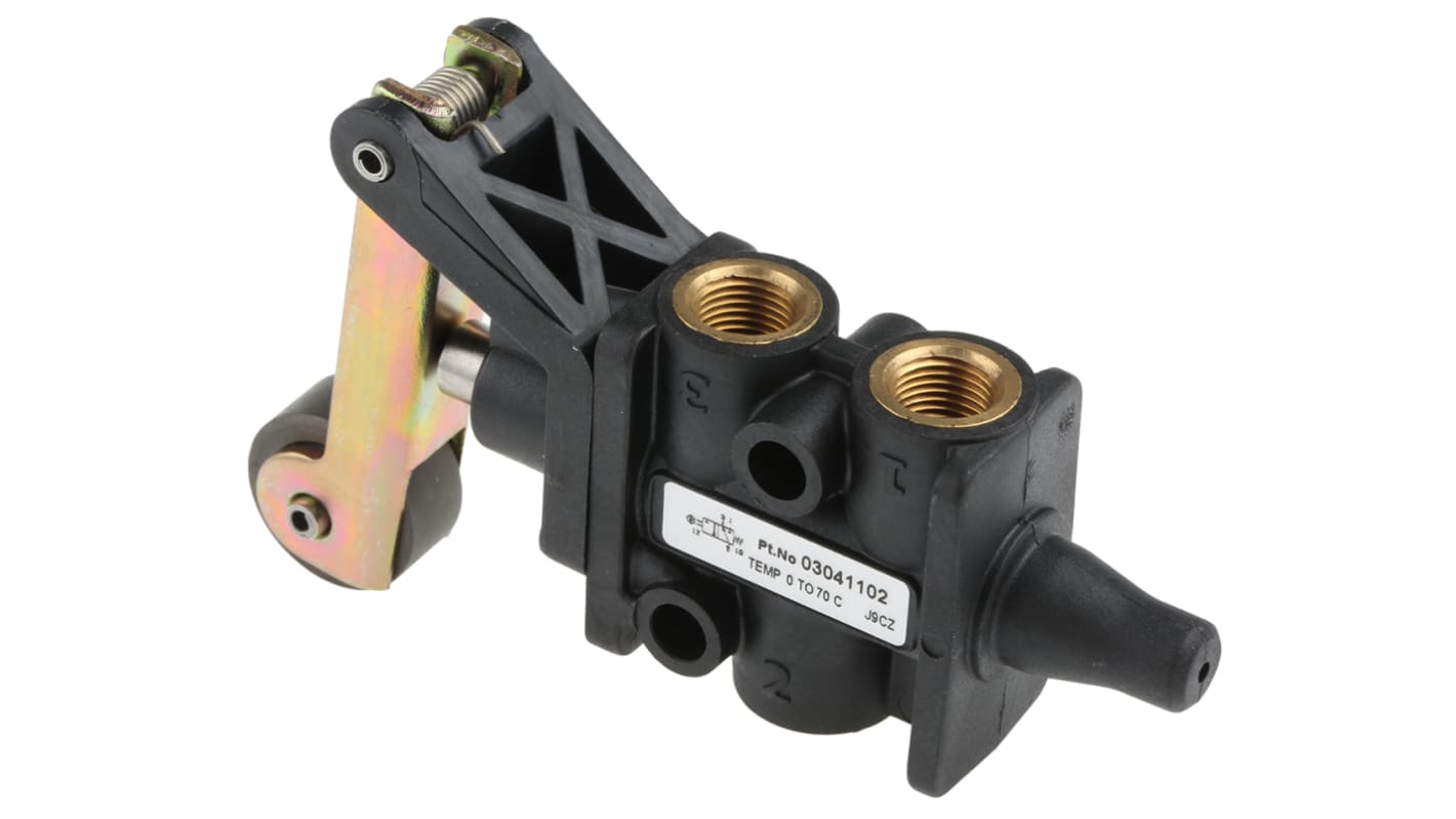 Norgren Roller 3/2 Pneumatic Manual Control Valve Super X Series, G 1/8, 1/8in, III B