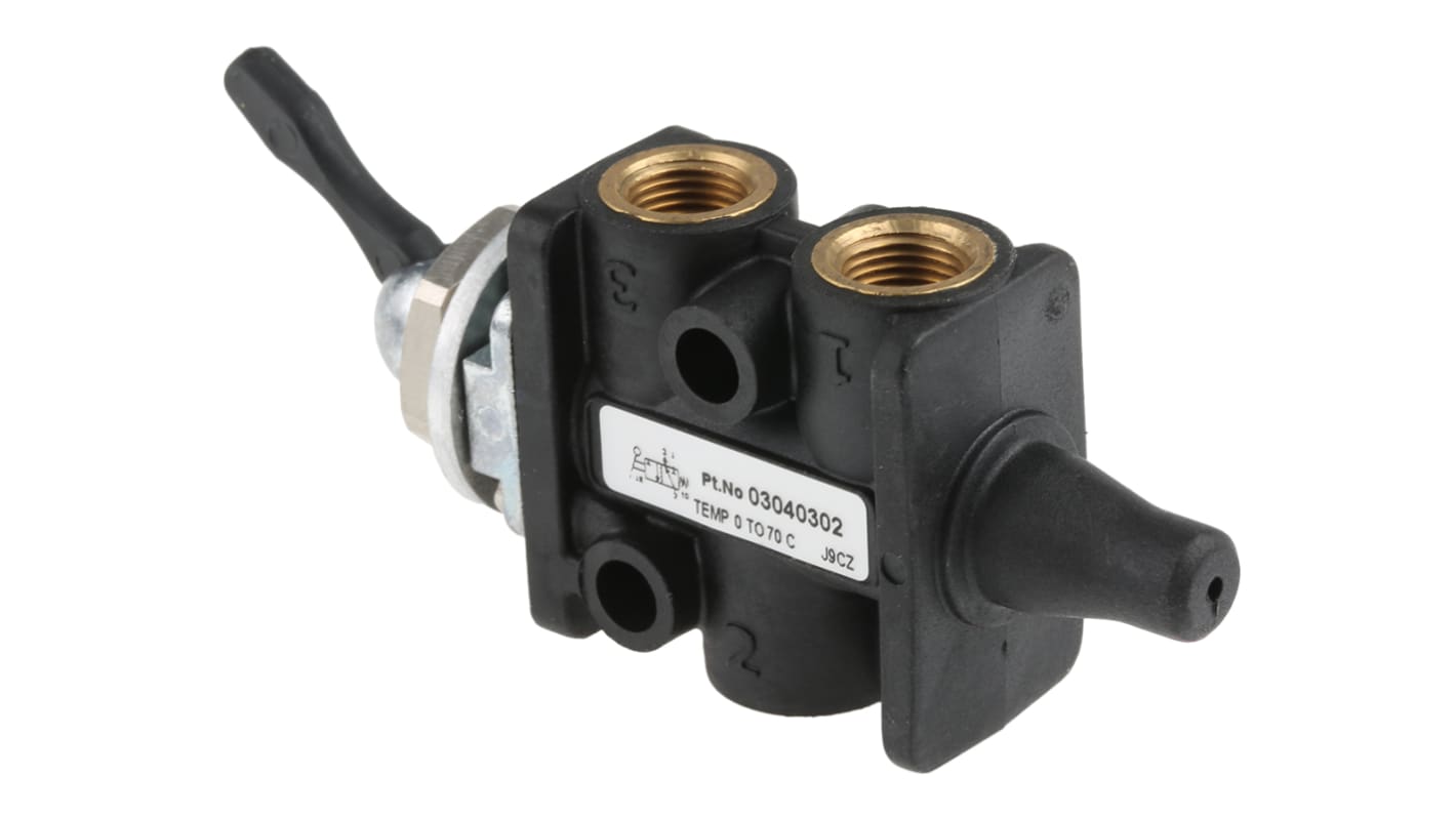 Norgren Toggle 3/2 Pneumatic Manual Control Valve Super X Series, G 1/8, 1/8in, III B