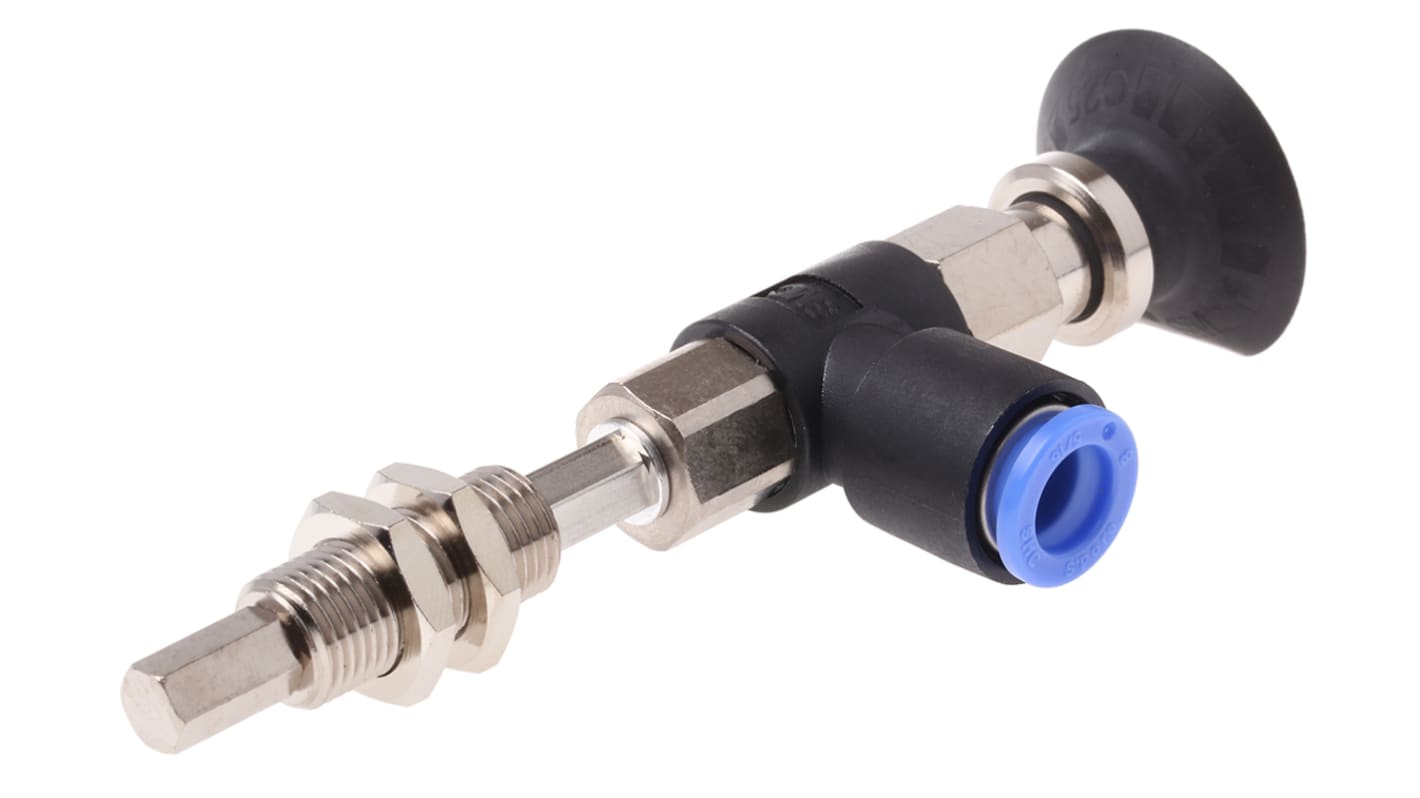 Ventosa SMC ZPR25CNK10-08-A10, piastra piatta con nervatura, Ø 25mm, filettatura M10 x 1, NBR