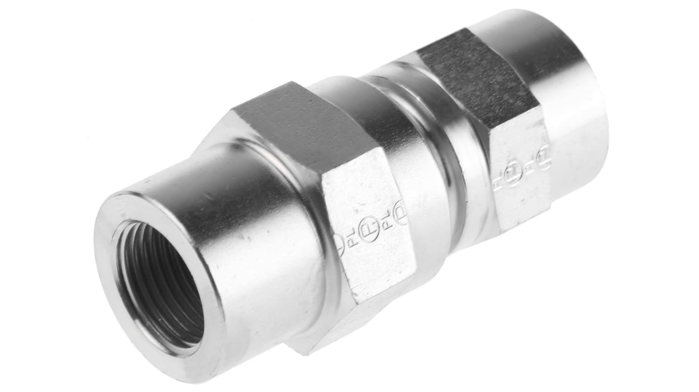 Parker Zinc Plated Steel Inline Mounting, Hydraulic Check Valve, RHDIR3/8CF, G 3/8, 8m/s