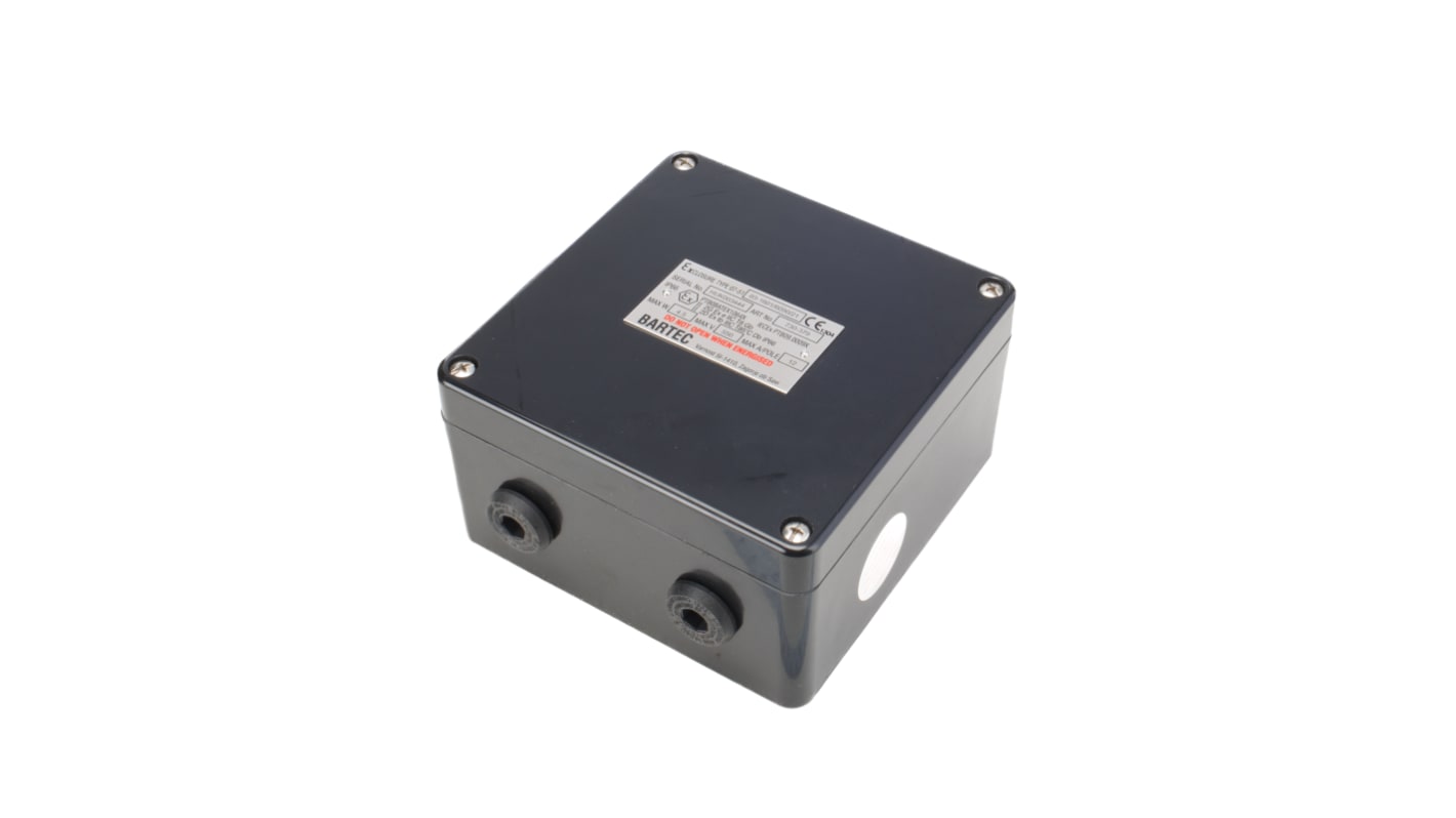 Bartec GB Series Black Junction Box, IP66, 15 Terminals, ATEX, 160 x 160 x 90mm