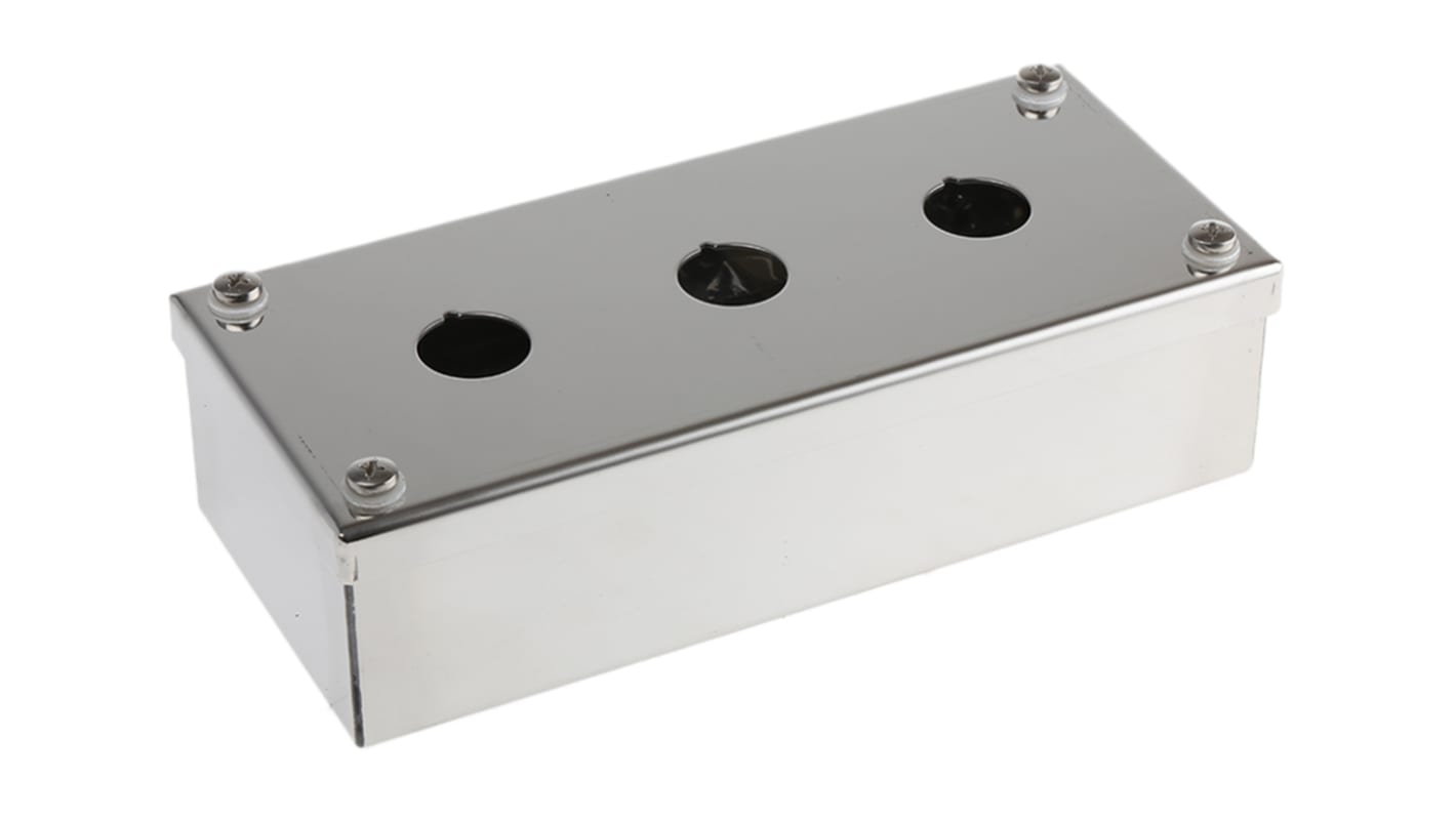 ABB Stainless Steel ABB Compact Push Button Enclosure - 3 Hole 22mm Diameter